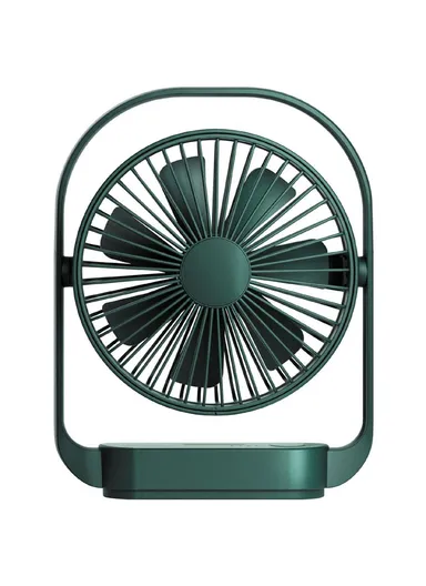 Desktop Fan 4 Speeds Adjustable Mini Rechargeable Cooling Fan with Night Light - Green