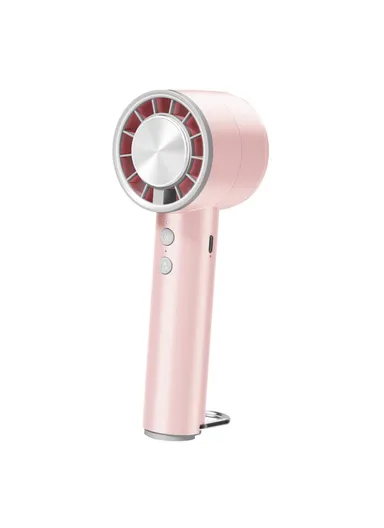 Handheld Cooling Fan USB Rechargeable Turbo Fan Portable High Speed Fan with Ice Compress Cooling Design - Pink