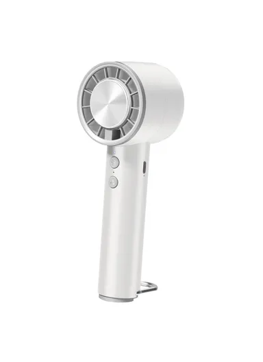 Handheld Cooling Fan USB Rechargeable Turbo Fan Portable High Speed Fan with Ice Compress Cooling Design - White