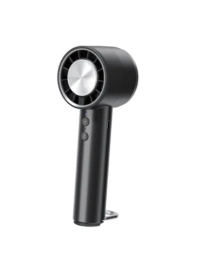 Handheld Cooling Fan USB Rechargeable Turbo Fan Portable High Speed Fan with Ice Compress Cooling Design - Black