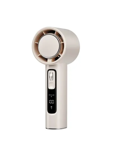 N98 LED Display 100 Speed Mini Handheld Fan Portable Rechargeable Cooler with Flashlight - Khaki