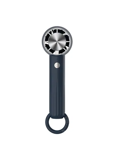 Portable Cold Compress Cooling Fan with Carabiner for Outdoor Travel Home Office Use WT13 - Navy Blue