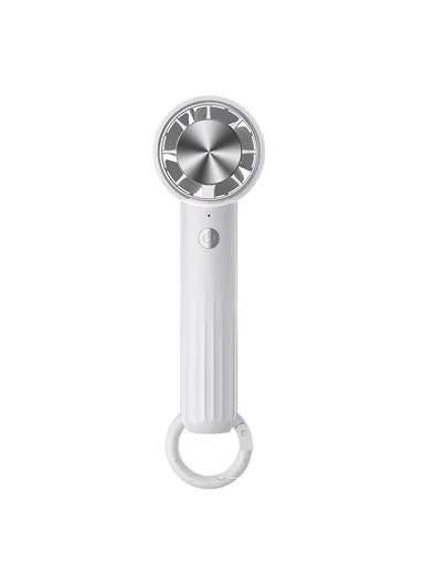 Portable Cold Compress Cooling Fan with Carabiner for Outdoor Travel Home Office Use WT13 - White