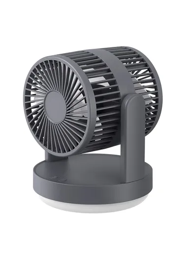 Circulating Portable Rechargeable Fan, 3 Speed Desktop Cooling Fan with Ambient Light ZK04  - Dark Grey