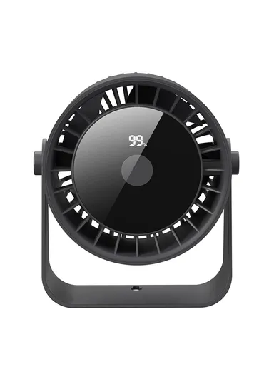 Rechargeable Portable Circulating Fan, Angle Adjustable Multi-Speed Cooling Fan ZK05 - Dark Grey