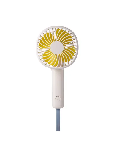 Rotating Pocket Fan, Portable Handheld USB Rechargeable 3 Speed Cooling Fan F20 - White