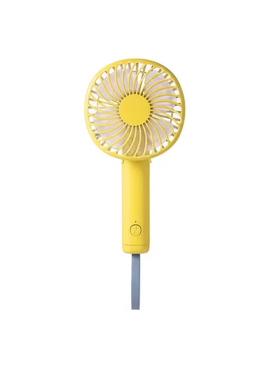 Rotating Pocket Fan, Portable Handheld USB Rechargeable 3 Speed Cooling Fan F20 - Yellow