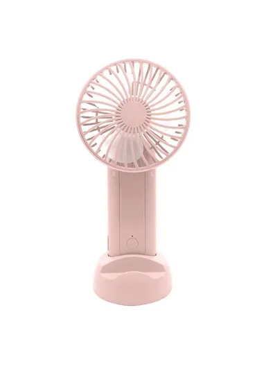 Rotatable Handheld Fan, Brushless Motor 4 Speed, USB Rechargeable Cooling Fan F30 - Pink