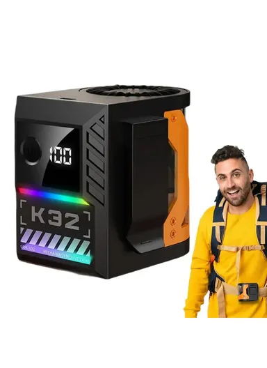 USB Rechargeable Waist Portable Fan, Outdoor Cooling Fan for Workers Delivery Drivers - K32