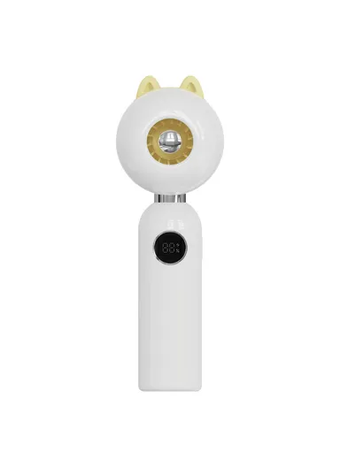 Cute Animal Ears Handheld Mini USB Portable Fan, 100 Speeds Desktop Fan for Home Office C05  - Yellow Cat