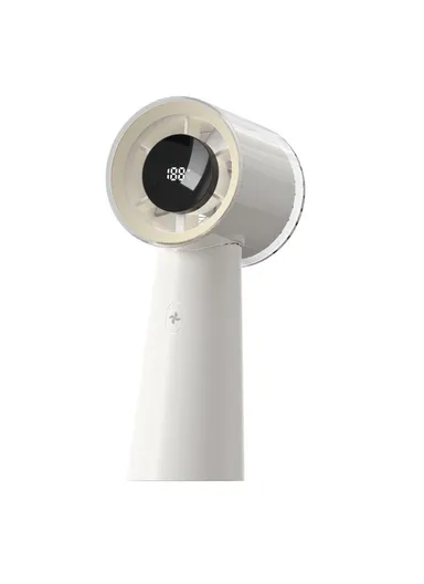 High Speed Digital Display Handheld Desktop Fan Mini Portable Turbo Fan - Beige