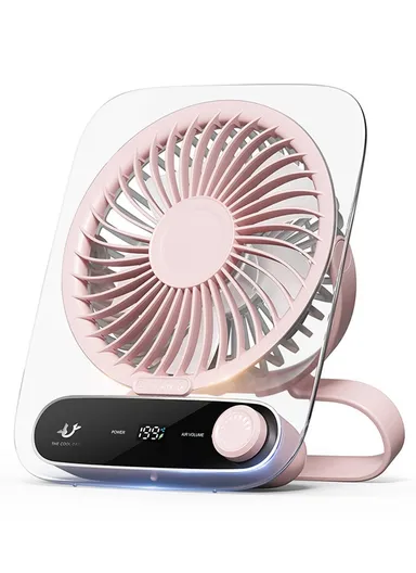 Desk Fan Wide Angle Powerful Airflow Portable Hanging Fan - Pink