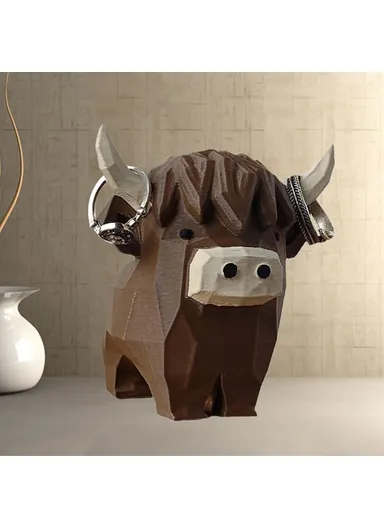 Highland Cow Ring Holder Resin Craft Decorative Figurine Jewelry Storage Organizer Desktop Ornament