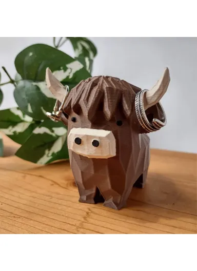 Highland Cow Ring Holder Resin Craft Decorative Figurine Jewelry Storage Organizer Desktop Ornament
