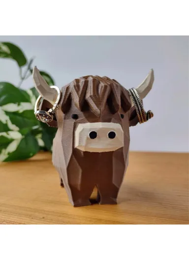 Highland Cow Ring Holder Resin Craft Decorative Figurine Jewelry Storage Organizer Desktop Ornament