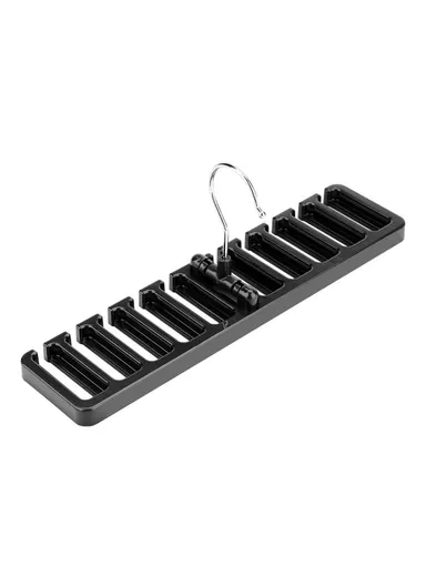 Multifunction Belt Organizer Rack Space Saving Closet Storage Hanger for Ties Scarves Hats - Black
