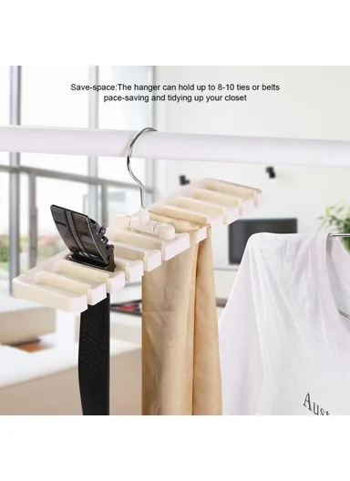 Multifunction Belt Organizer Rack Space Saving Closet Storage Hanger for Ties Scarves Hats - Khaki