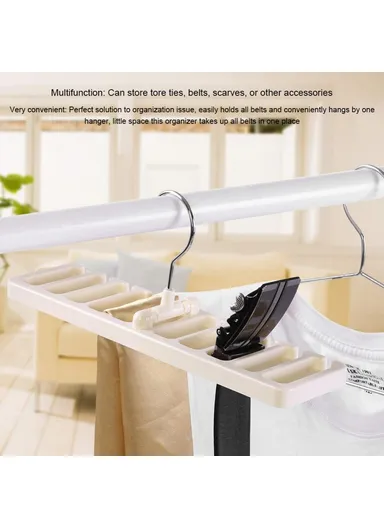 Multifunction Belt Organizer Rack Space Saving Closet Storage Hanger for Ties Scarves Hats - Khaki