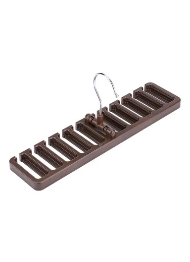 Multifunction Belt Organizer Rack Space Saving Closet Storage Hanger for Ties Scarves Hats - Brown