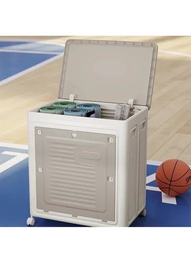 Foldable Laundry Hamper with Lid and Wheels, Large-Capacity Clothes Storage Basket - Medium