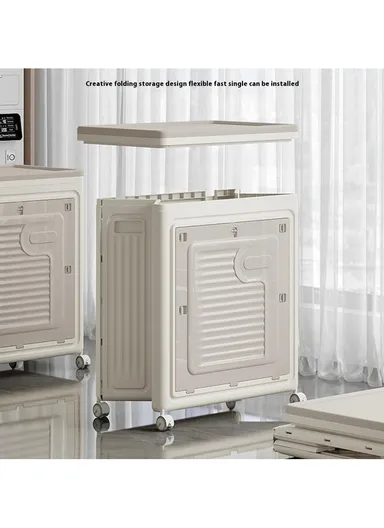 Foldable Laundry Hamper with Lid and Wheels, Large-Capacity Clothes Storage Basket - Medium