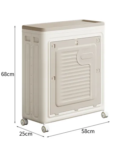 Foldable Laundry Hamper with Lid and Wheels, Large-Capacity Clothes Storage Basket - Medium