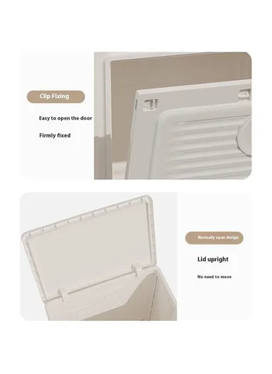 Foldable Laundry Hamper with Lid and Wheels, Large-Capacity Clothes Storage Basket - Medium