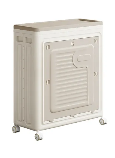 Foldable Laundry Hamper with Lid and Wheels, Large-Capacity Clothes Storage Basket - Medium