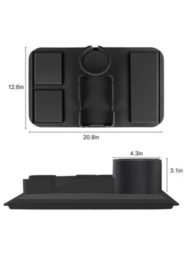 53x32cm Sofa Armrest Tray Silicone Cup Holder Chair Couch Recliner Remote Control Cellphone Organizer