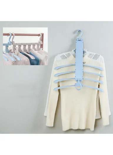 Multi-Function Magic Hanger Folding Multi-Layer Household Wardrobe Storage Rack - Pink