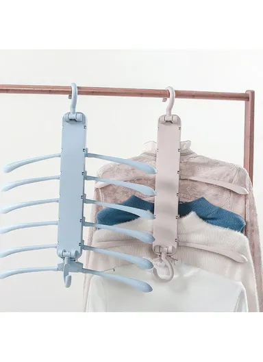 Multi-Function Magic Hanger Folding Multi-Layer Household Wardrobe Storage Rack - Pink