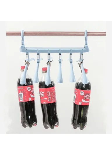 Multi-Function Magic Hanger Folding Multi-Layer Household Wardrobe Storage Rack - Pink
