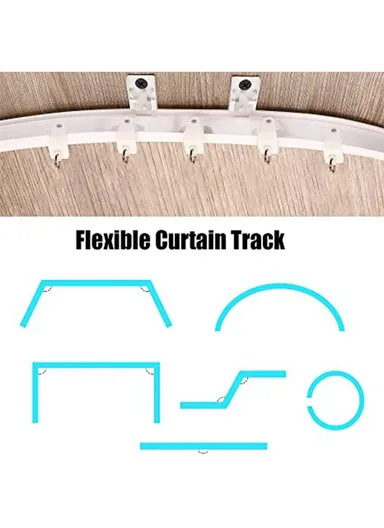 1m Curtain Track Bendable Silent Curtain Rail Flexible Curtain Track Set with Accessories