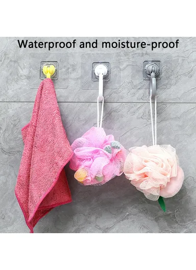 2PCS Rotation ABS+AS Adhesive Hanger Strong Bearing Capacity Hook for Kitchen Living Room Bathroom - White