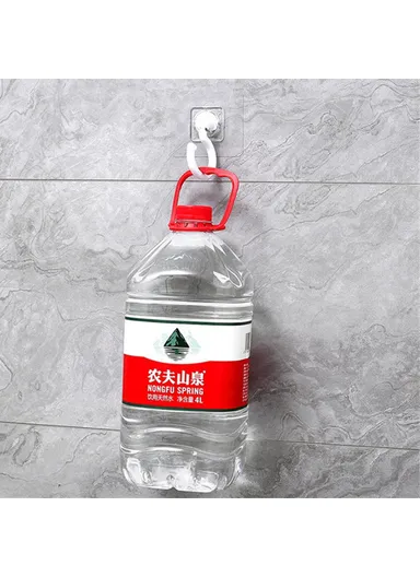 2PCS Rotation ABS+AS Adhesive Hanger Strong Bearing Capacity Hook for Kitchen Living Room Bathroom - White