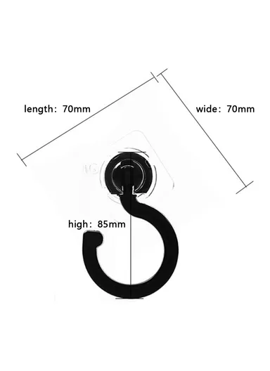 2PCS Rotation ABS+AS Adhesive Hanger Strong Bearing Capacity Hook for Kitchen Living Room Bathroom - White