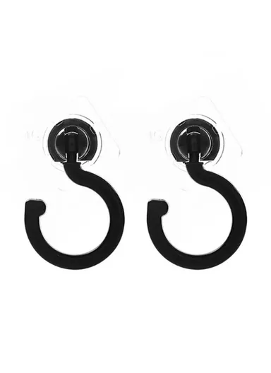 2PCS Rotation ABS+AS Adhesive Hanger Strong Bearing Capacity Hook for Kitchen Living Room Bathroom - Black