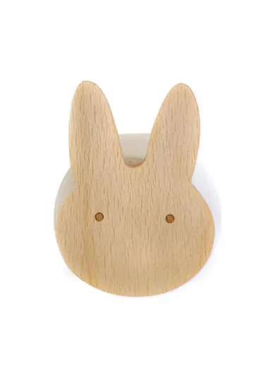 Beech Wood Hook Children's Room Hanger Easy Installation Hanging Tool Home Decor for Coat Sock Towel - Rabbit