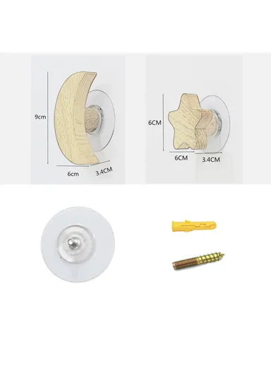 Beech Wood Hook Children's Room Hanger Easy Installation Hanging Tool Home Decor for Coat Sock Towel - Waterdrop