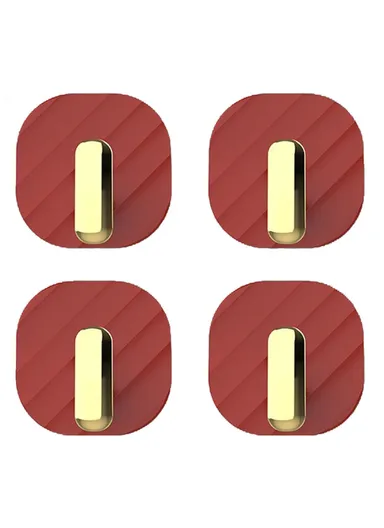 4Pcs Kitchen Bedroom Punch Free Wall Hanger Waterproof Traceless Hook YM802 - Red