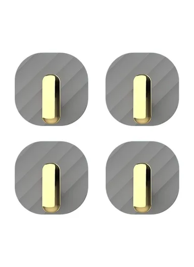 4Pcs Kitchen Bedroom Punch Free Wall Hanger Waterproof Traceless Hook YM802 - Grey