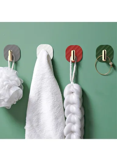 4Pcs Kitchen Bedroom Punch Free Wall Hanger Waterproof Traceless Hook YM802 - Grey