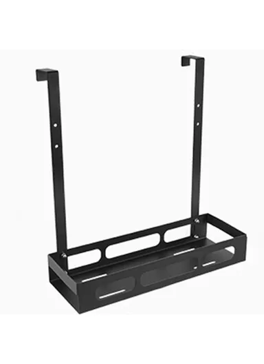 Drill Free Bathroom Door Hanging Basket Space Saving Organizer Shelf, Style A / Single Layer