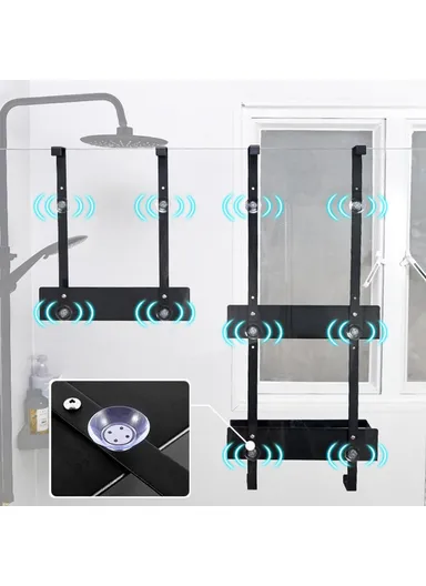 Drill Free Bathroom Door Hanging Basket Space Saving Organizer Shelf, Style A / Single Layer