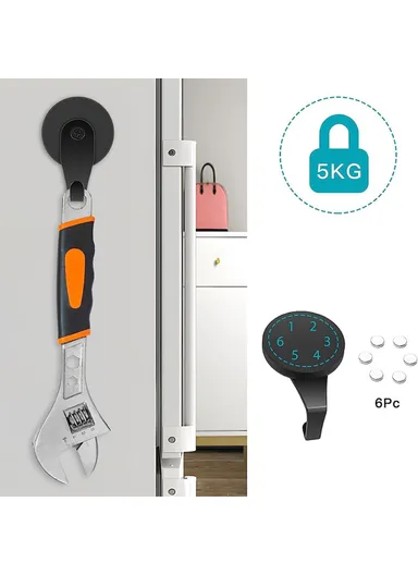 Strong Magnetic Metal Hanger Home Kitchen Hanging Hook for Towel Coat Umbrella Key - Bent / S