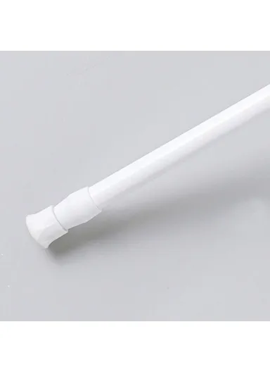 30-50CM Expandable Tension Rod Towel Curtain Rod Telescopic Wardrobe Bathroom Clothes Hanger Pole with 2 Rod Holder Hooks - Transparent