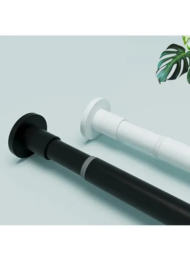 50cm-90cm Adjustable Anti-dust Multi-functional Shower Curtain Rod Windows Curtain Rods for Kitchen Bathroom Cupboard Wardrobe - White / Telescopic