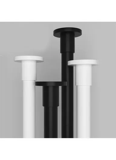 50cm-90cm Adjustable Anti-dust Multi-functional Shower Curtain Rod Windows Curtain Rods for Kitchen Bathroom Cupboard Wardrobe - White / Telescopic