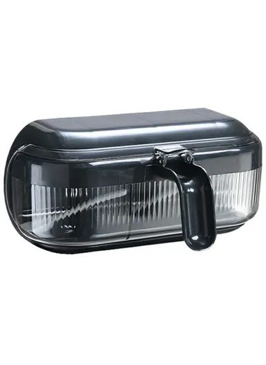 Wall Mounted Spice Rack Organizer No Drill Kitchen Seasoning Container 3 Compartments Multi-Function Storage Box - Grey