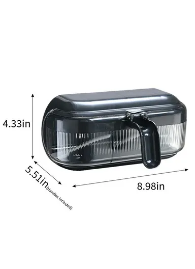 Wall Mounted Spice Rack Organizer No Drill Kitchen Seasoning Container 3 Compartments Multi-Function Storage Box - Grey